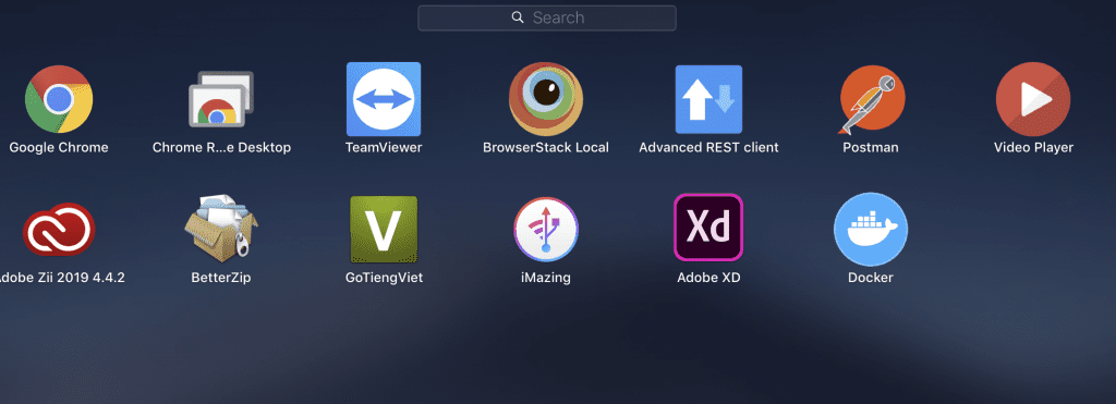 Chúng ta vào Launchpad click Docker Icon khởi chạy